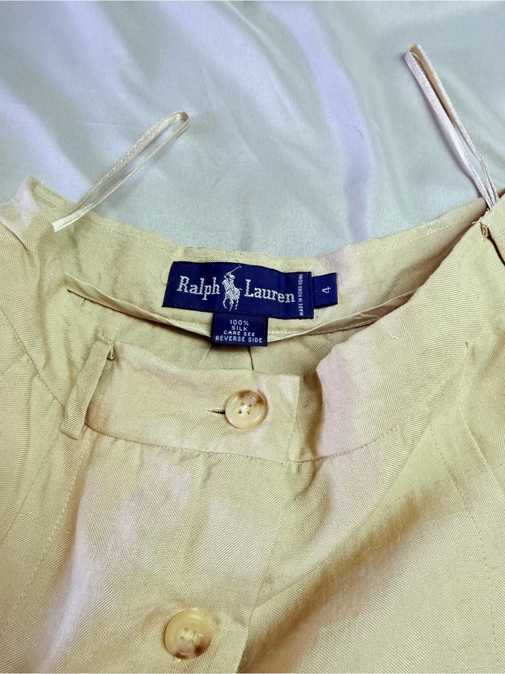 Ralph Lauren Blue Label VTG Y2K 100% Silk Maxi Skirt 4 Beige Old Money Classic - Picture 8 of 12